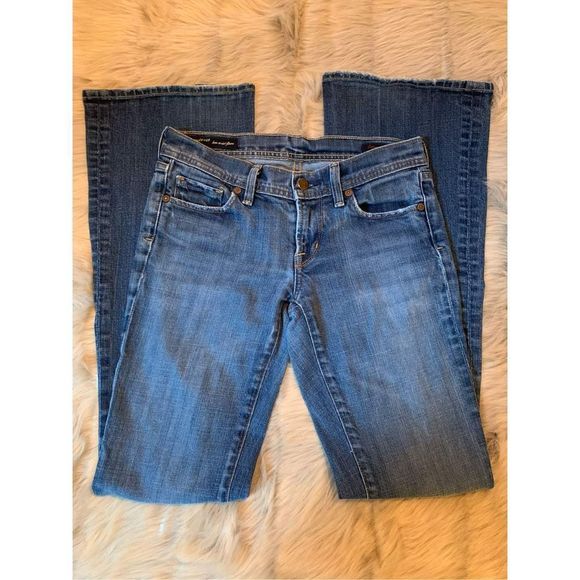 Citizens Of Humanity #002 Ingrid Low Waist Flare Dark Blue Denim Jean Size 25 - Picture 3 of 6